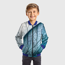 Бомбер детский Листья с прожилками, цвет: 3D-синий — фото 2