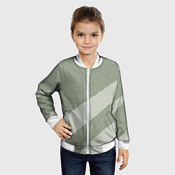Бомбер детский Светлый серо-зелёный абстрактный, цвет: 3D-белый — фото 2