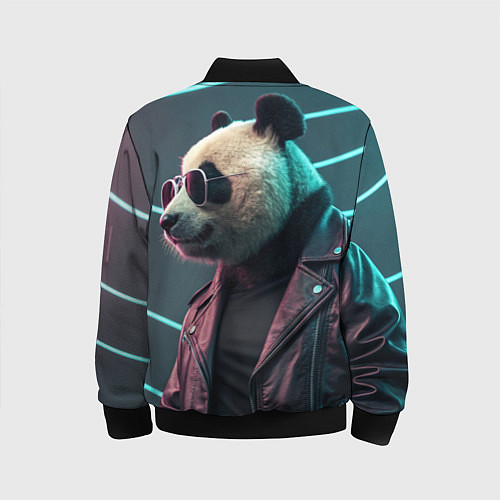 Детский бомбер Cyberpunk panda / 3D-Черный – фото 2
