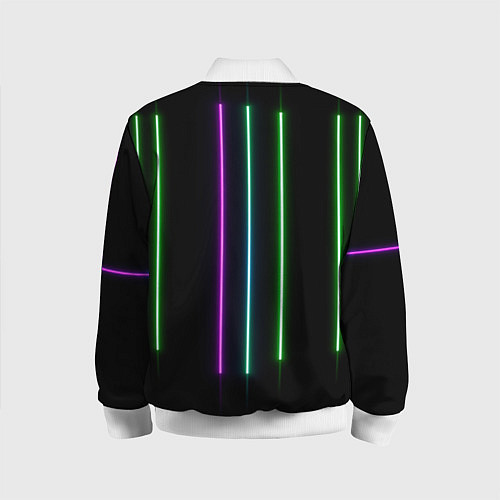 Детский бомбер Neon stripes / 3D-Белый – фото 2