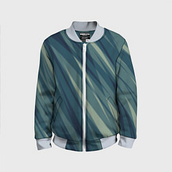 Бомбер детский Зеленовато-синий полосы, цвет: 3D-серый