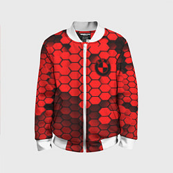 Бомбер детский BMW карбоновая абстракция, цвет: 3D-белый