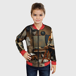 Бомбер детский Мастерская художника, цвет: 3D-красный — фото 2