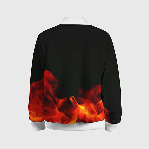 Детский бомбер Doom огненная текстура / 3D-Белый – фото 2