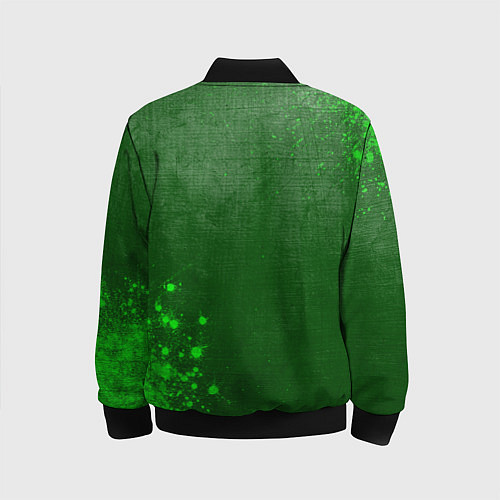 Детский бомбер Dota - green gradient вертикально / 3D-Черный – фото 2