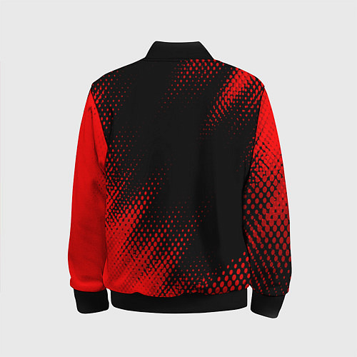 Детский бомбер Mini - red gradient вертикально / 3D-Черный – фото 2