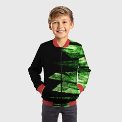 Бомбер детский Color green black, цвет: 3D-красный — фото 2