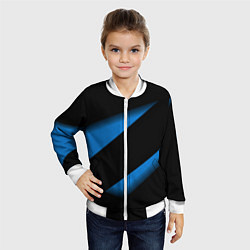 Бомбер детский Color blue black line, цвет: 3D-белый — фото 2
