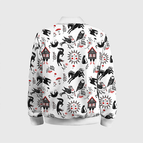 Детский бомбер Русские сказки / 3D-Белый – фото 2