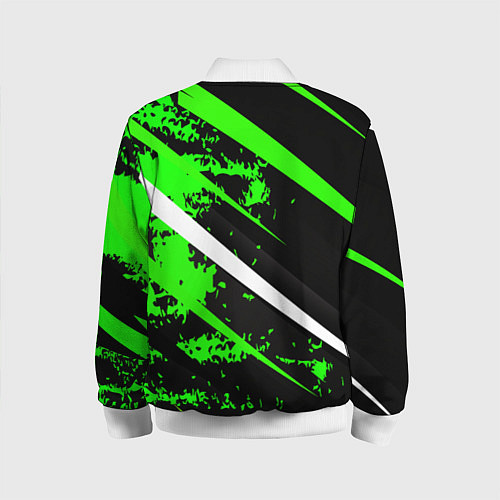 Детский бомбер Color black and green / 3D-Белый – фото 2