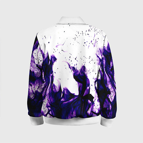 Детский бомбер Фиолетовый огонь текстура / 3D-Белый – фото 2