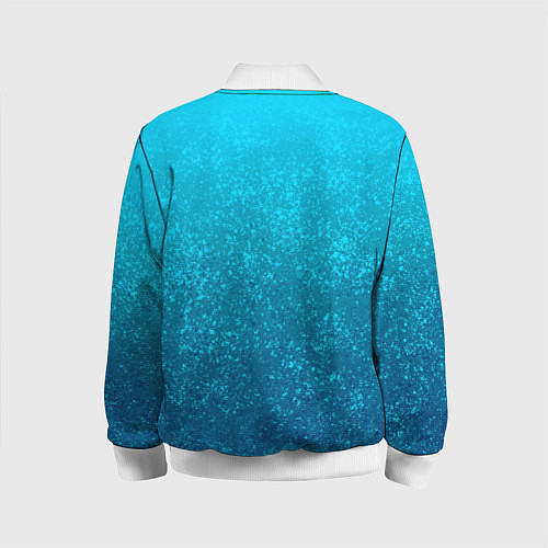 Детский бомбер Лазурный голубой текстурный градиент / 3D-Белый – фото 2