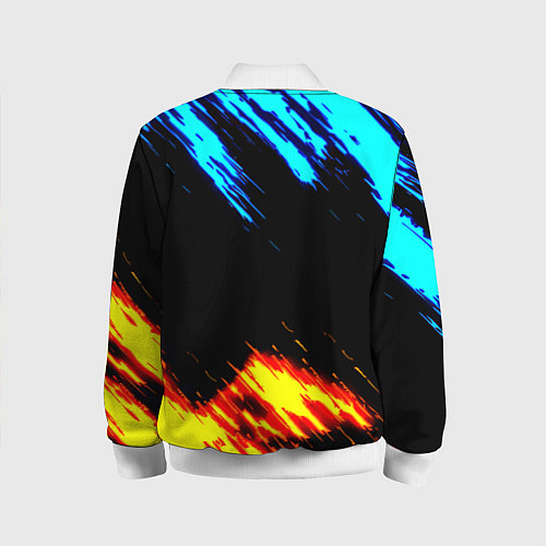 Детский бомбер Monster energy текстура огненная / 3D-Белый – фото 2