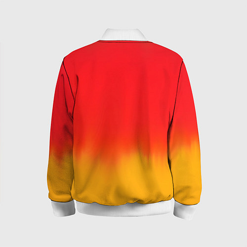Детский бомбер Абстракция с красным и желтым / 3D-Белый – фото 2