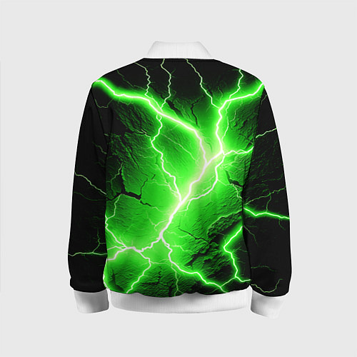 Детский бомбер Color green black / 3D-Белый – фото 2