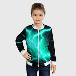 Бомбер детский Color light blue black, цвет: 3D-белый — фото 2