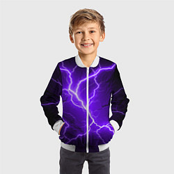 Бомбер детский Color purple black, цвет: 3D-белый — фото 2