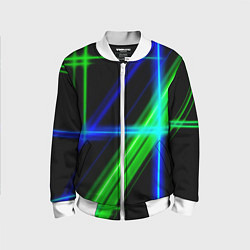 Бомбер детский Color blue black green, цвет: 3D-белый