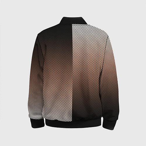 Детский бомбер Чёрно-коричневый текстурный градиент пополам / 3D-Черный – фото 2