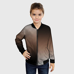 Бомбер детский Чёрно-коричневый текстурный градиент пополам, цвет: 3D-черный — фото 2