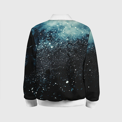 Детский бомбер Черно-синий текстурный фон / 3D-Белый – фото 2