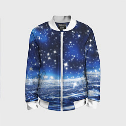 Детский бомбер Космический синий абстрактный фон - текстура