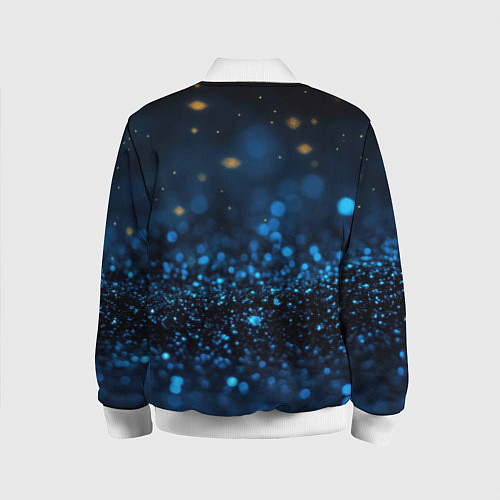 Детский бомбер Боке блестяшки на черном / 3D-Белый – фото 2