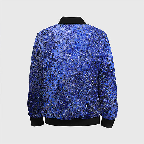 Детский бомбер Синий ультрамарин абстрактная текстура / 3D-Черный – фото 2