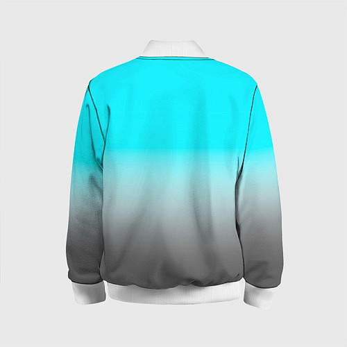 Детский бомбер Серо-голубой светлый градиент / 3D-Белый – фото 2