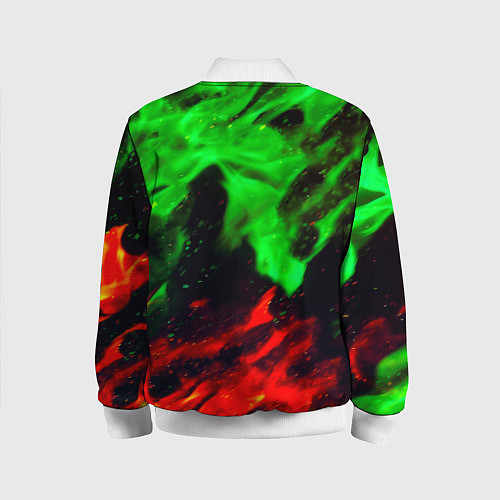 Детский бомбер Monster energy огонь лого / 3D-Белый – фото 2