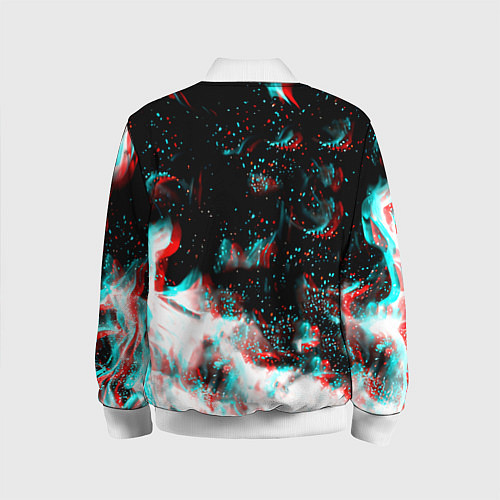 Детский бомбер Monster energy огонь глитч / 3D-Белый – фото 2