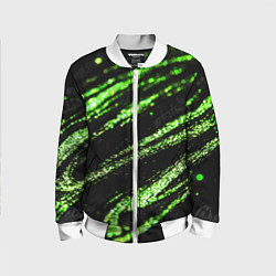 Детский бомбер Зеленые блестки на черном