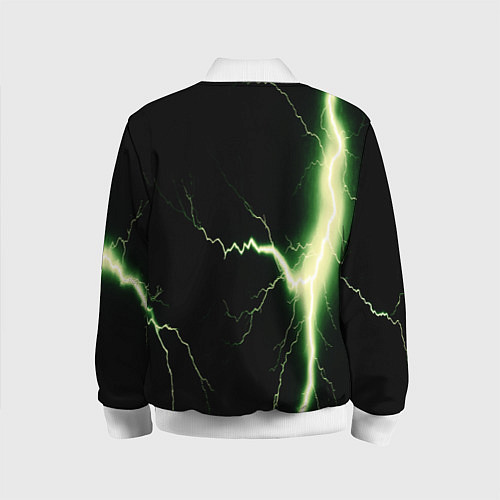 Детский бомбер Lightning yellow текстура / 3D-Белый – фото 2