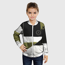 Бомбер детский Merсedes Benz логотип, цвет: 3D-белый — фото 2