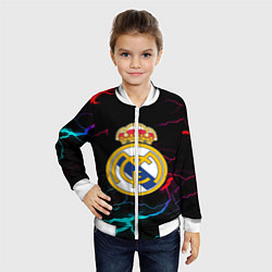 Бомбер детский Real Madrid neon storm, цвет: 3D-белый — фото 2