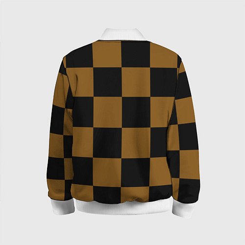 Детский бомбер Шахматные фигуры на коричнево-черной доске / 3D-Белый – фото 2