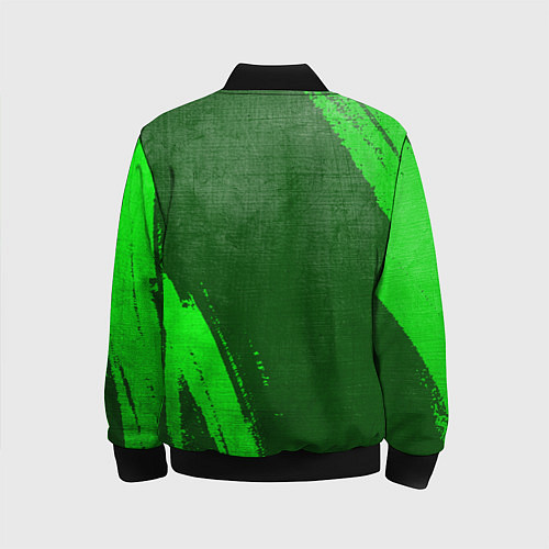 Детский бомбер Sporting - green gradient вертикально / 3D-Черный – фото 2