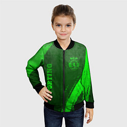 Бомбер детский Sporting - green gradient вертикально, цвет: 3D-черный — фото 2