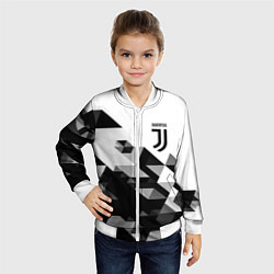 Бомбер детский Juventus geometry black, цвет: 3D-белый — фото 2
