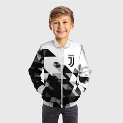 Бомбер детский Juventus geometry black, цвет: 3D-белый — фото 2