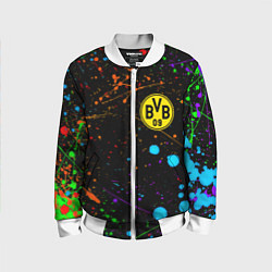 Бомбер детский Borussia neon splash, цвет: 3D-белый
