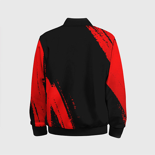 Детский бомбер Ajax - red gradient вертикально / 3D-Черный – фото 2