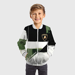 Бомбер детский Ламборджини логотип, цвет: 3D-белый — фото 2