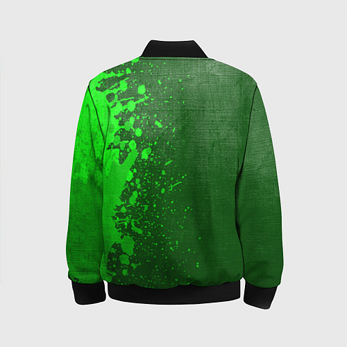 Детский бомбер Death Stranding - green gradient по-вертикали / 3D-Черный – фото 2