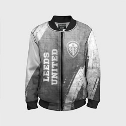 Бомбер детский Leeds United - grey gradient вертикально, цвет: 3D-черный