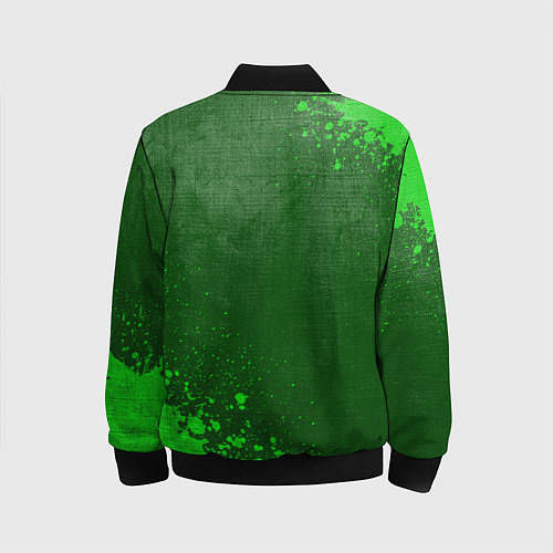 Детский бомбер Leeds United - green gradient вертикально / 3D-Черный – фото 2