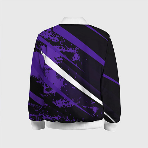 Детский бомбер Color black purple line / 3D-Белый – фото 2