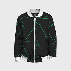 Бомбер детский Color light green line, цвет: 3D-белый