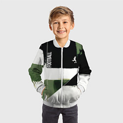 Бомбер детский Футбол на фоне брызг красок, цвет: 3D-белый — фото 2