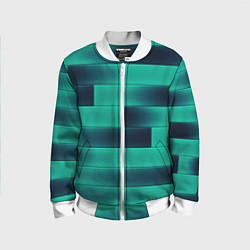 Бомбер детский Color light blue square, цвет: 3D-белый